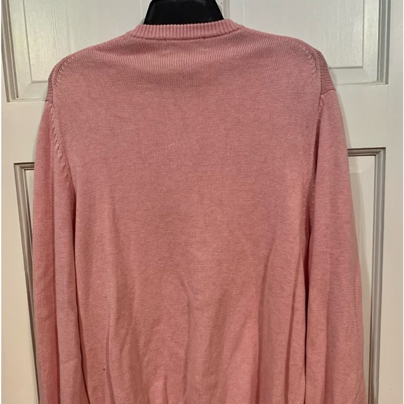 Brooks Brothers Supima Cotton Pink V-Neck Sweater, Size Large - Picture 2 of 6